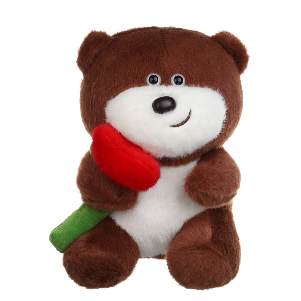 ИГРОЛЕНД Игрушка мягкая "Медведь с цветком", 25 см, полиэстер, микс видов - #2