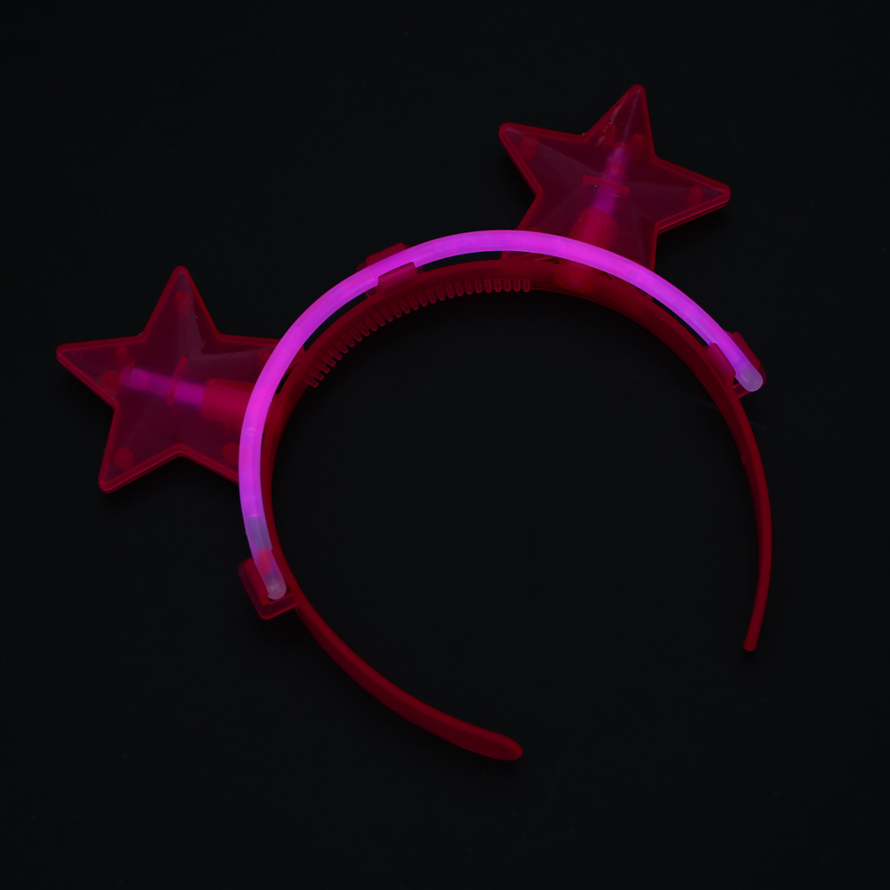 СНОУ БУМ Ободок неоновый со звездами, диаметр ободка 12 см, пластик - #6