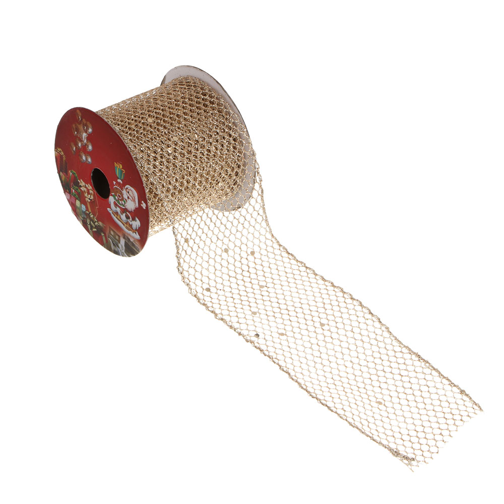 Лента новогодняя, 6,3 см x 2,7 м, полиэстер, арт.1, микс 12 шт. - #3