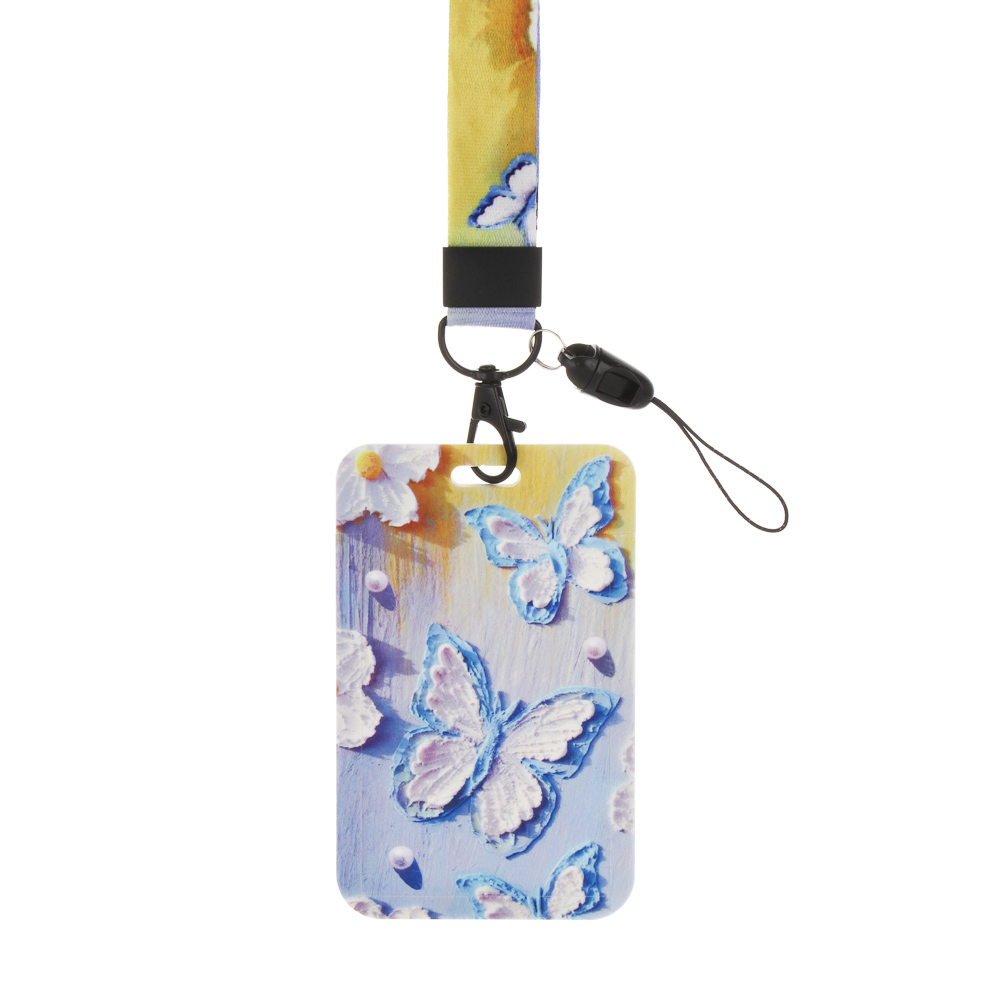 Чехол брелок для пропуска тм ЮL Funny на ленте, пластик, металл, 11х7см, 4 дизайна - #2