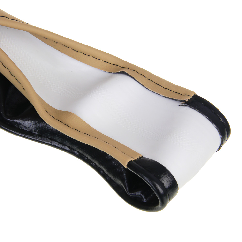 ЕРМАК Оплетка руля, Карбон - А, черная с бежевыми вставками, размер М, полиуретан(PU) - #4