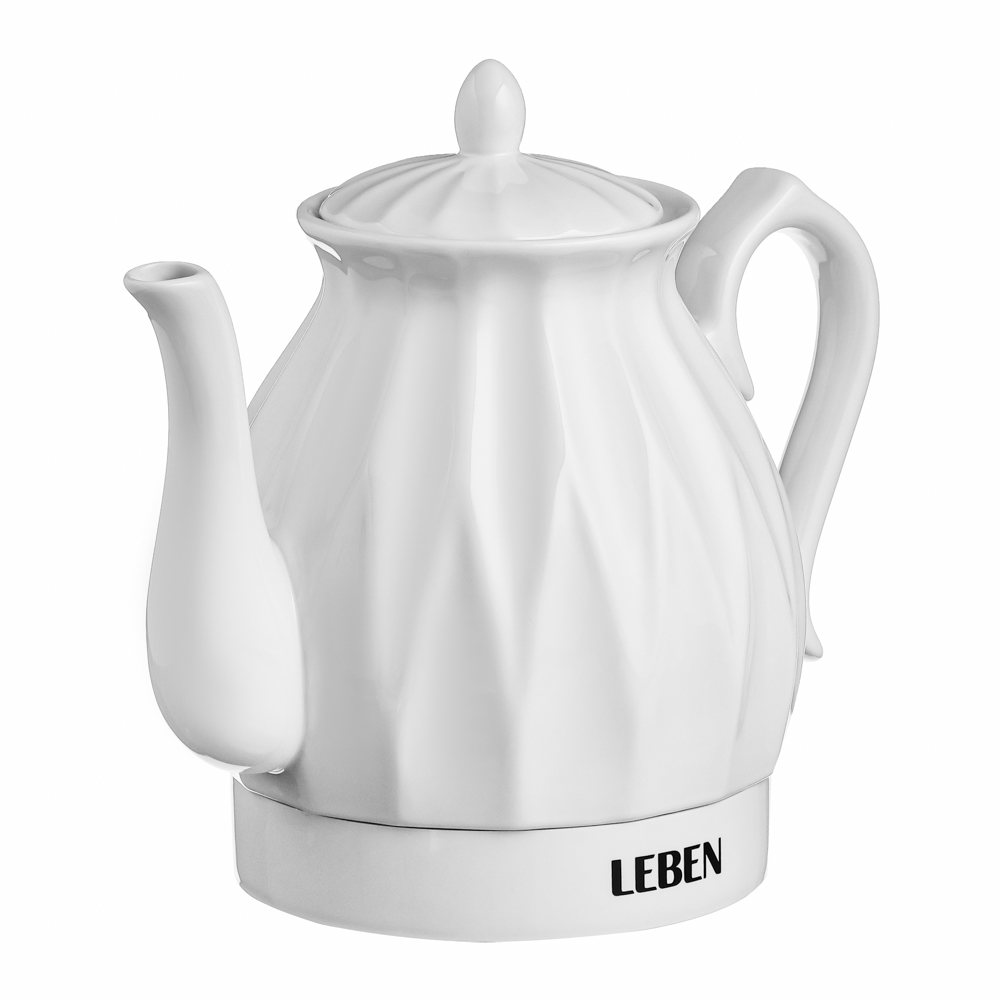 LEBEN Чайный набор электрический с чашками керамика 1,5 л, белый - #5