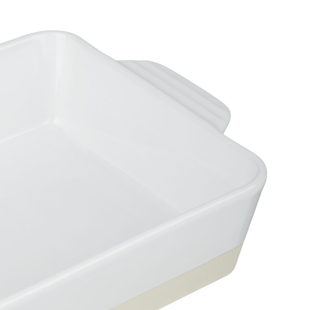 Форма для запекания и сервировки прямоугольная 33х23,5х7см тм MILLIMI белый, керамика - #3