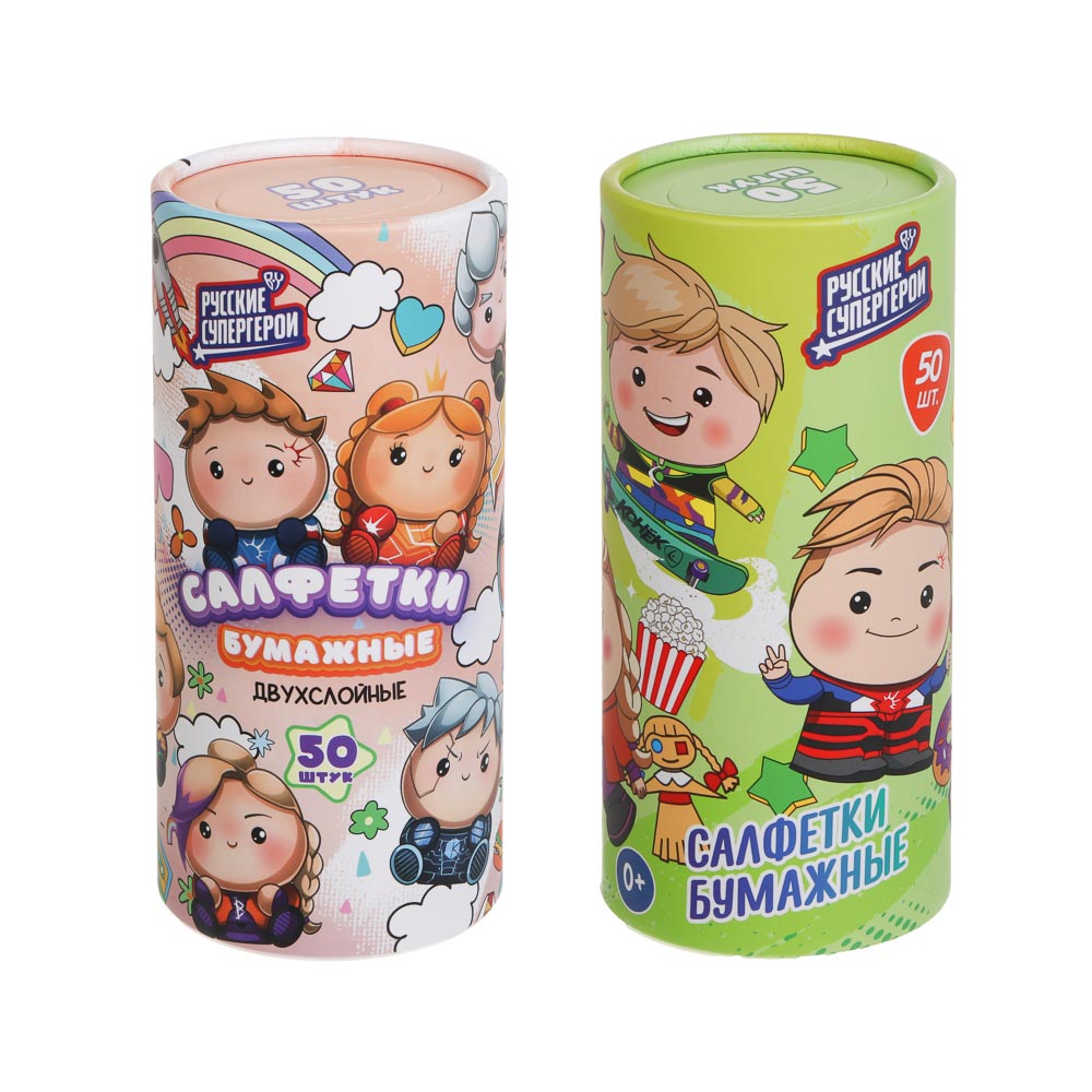 BY Русские Супергерои Салфетки 2 слоя, 50л, 13x18см - #1