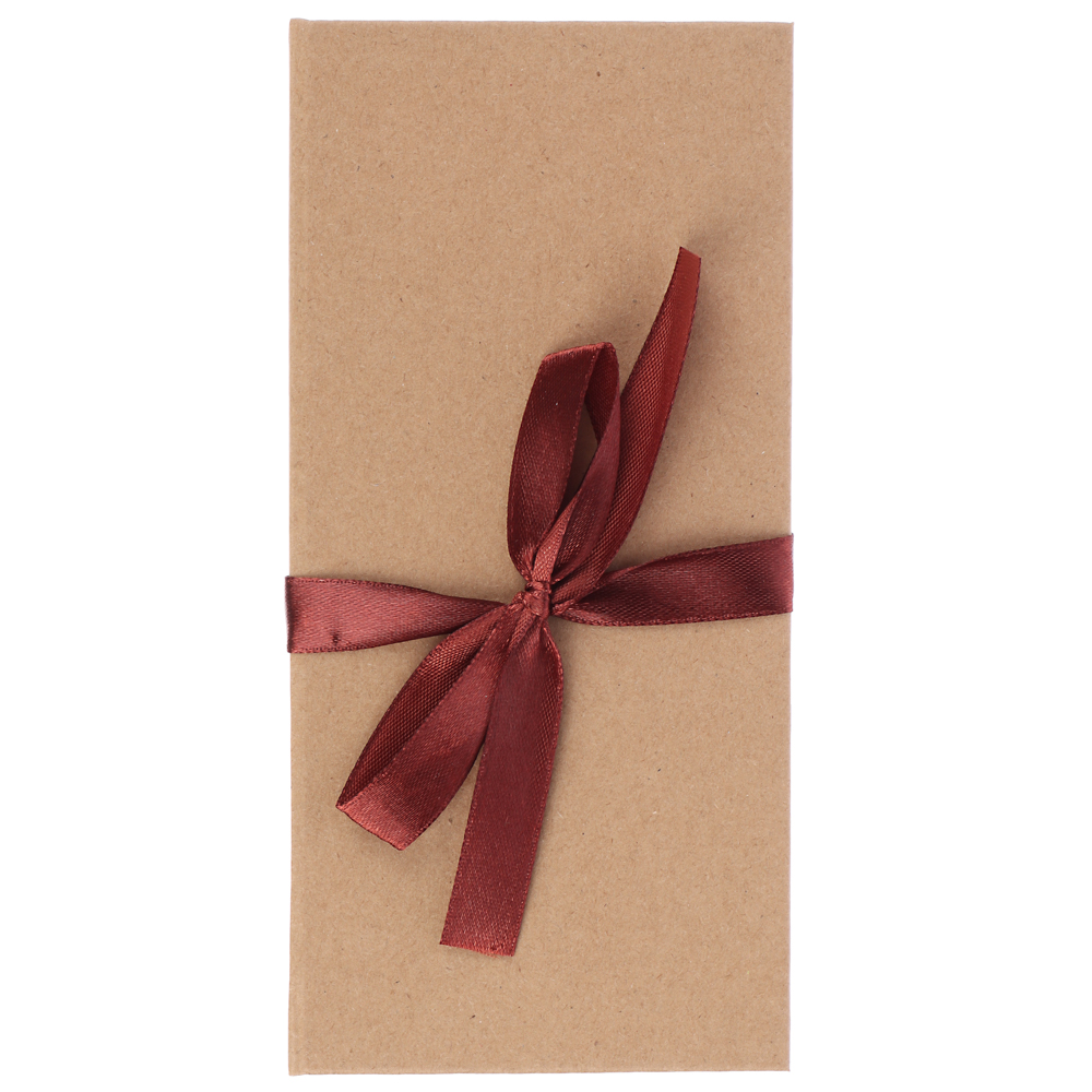 Подарочная коробка ДЛЯ ДЕНЕГ с бантом, крафт бумага, 172х83х16мм - #1