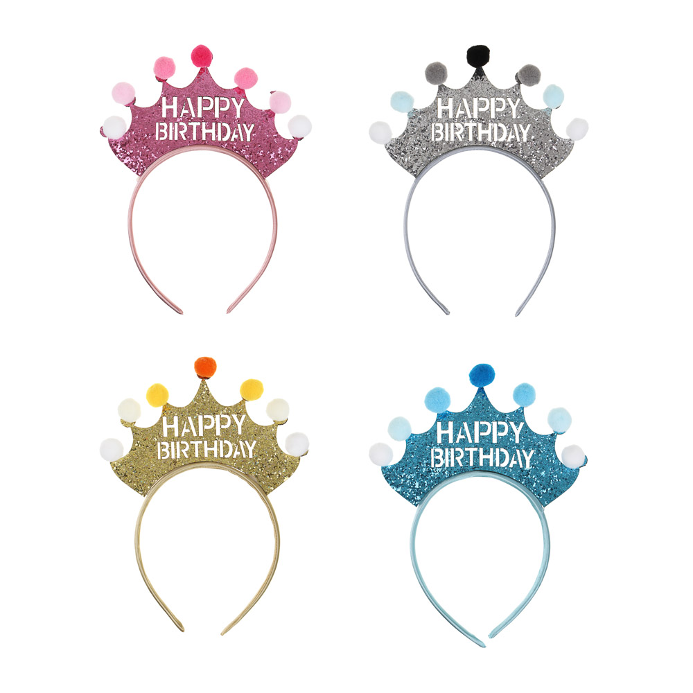 FNtastic Ободок праздничный С Днем Рождения, пластик, 21x17 см, 4 цвета - #1