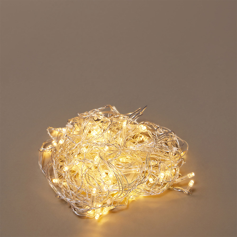 СНОУ БУМ Гирлянда эл. бахрома, 96LED, 3x0.5x0,7м, шампань, пост.свечение, ПВХ прозрач, коннект, 220В - #9