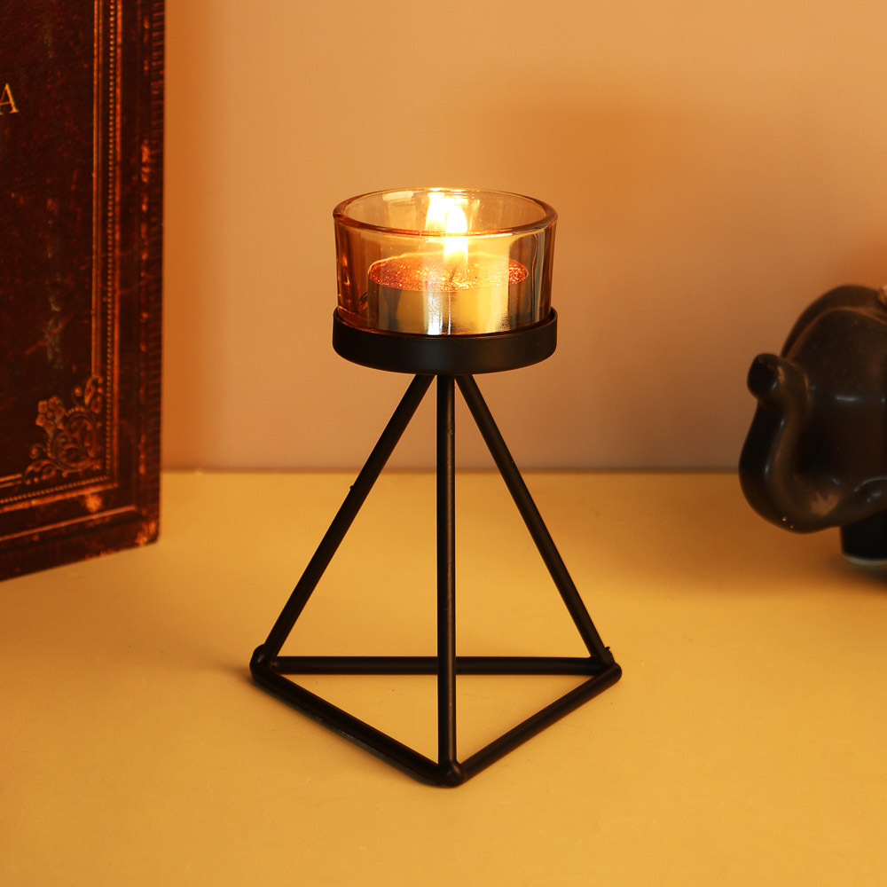 Подсвечник металл со стеклом, 9х9х10 см - #5