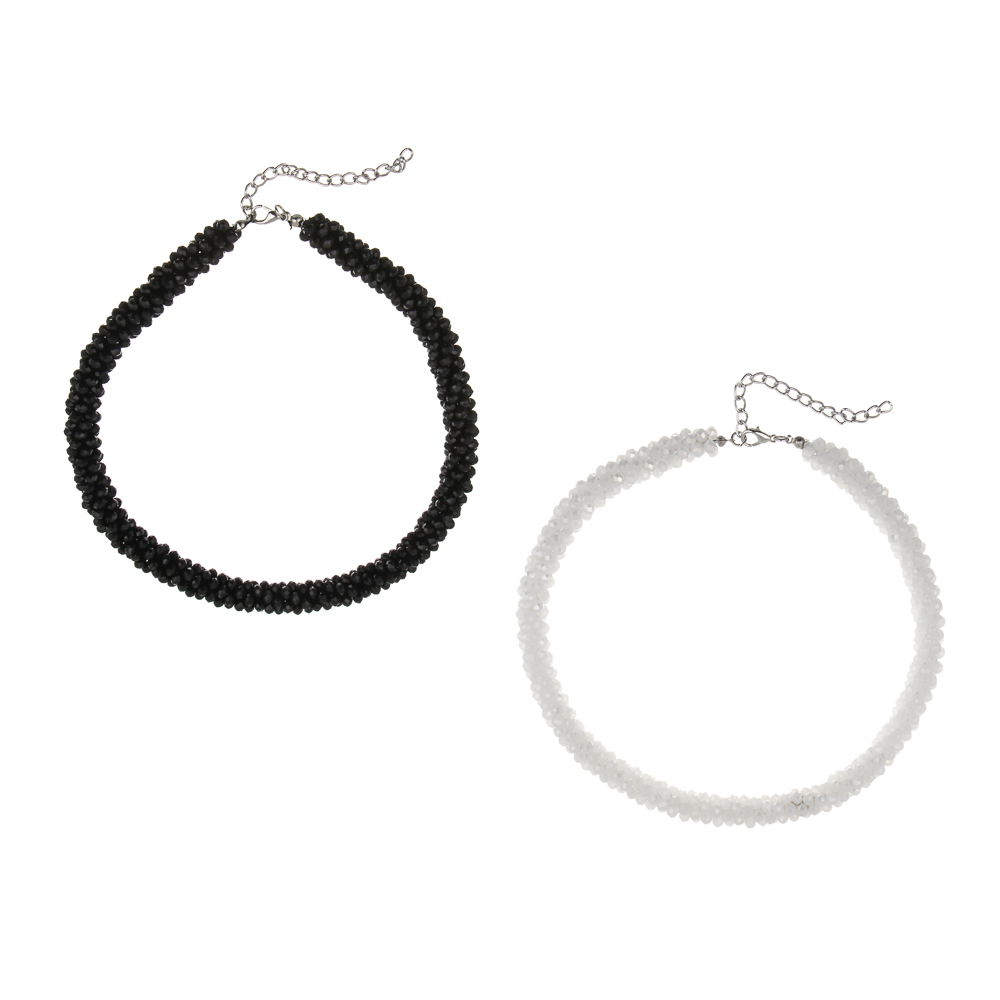 Колье на шею 37-42см, медь, стекло, 2 цвета, БЖ25-17 - #1