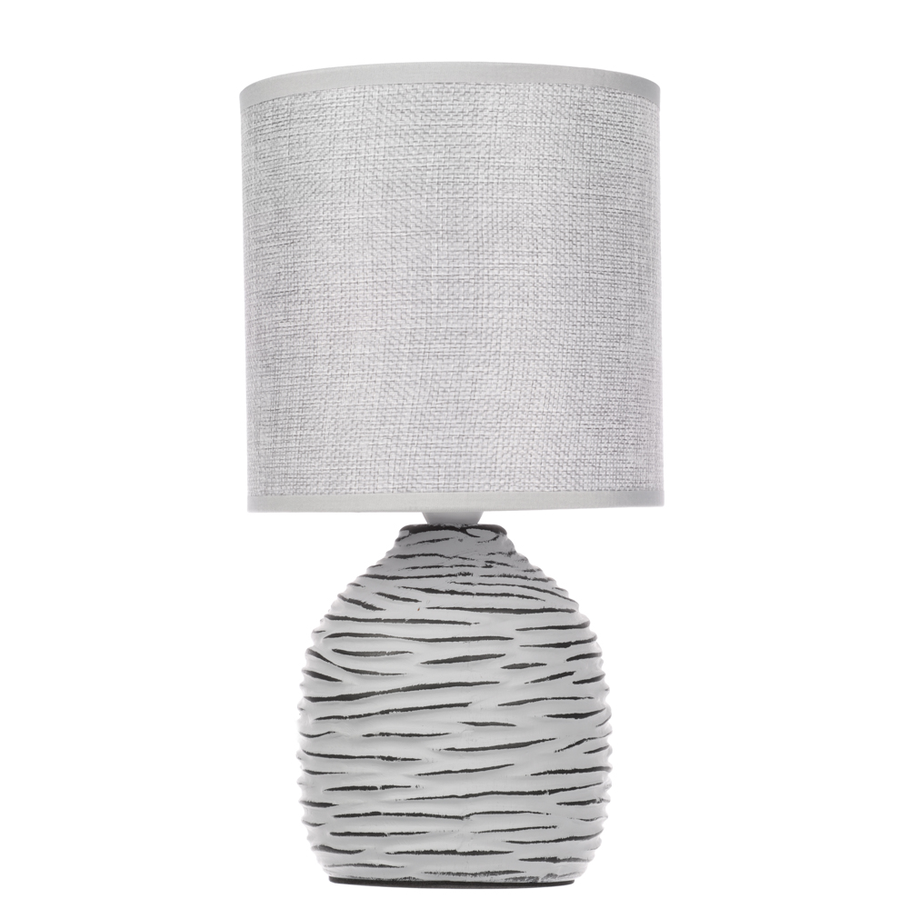 BY Светильник переносной настольный Мадрид, 25 см, Е14, 40 Вт, 230 В, керамика, текстиль, серый - #1