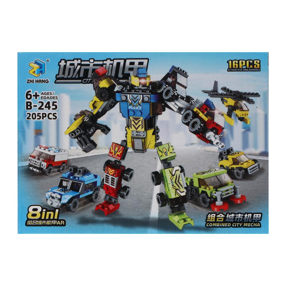 ИГРОЛЕНД Конструктор "Городские машинки" 8 в 1, 8х3,5х11 см, ABS, 6 видов - #3