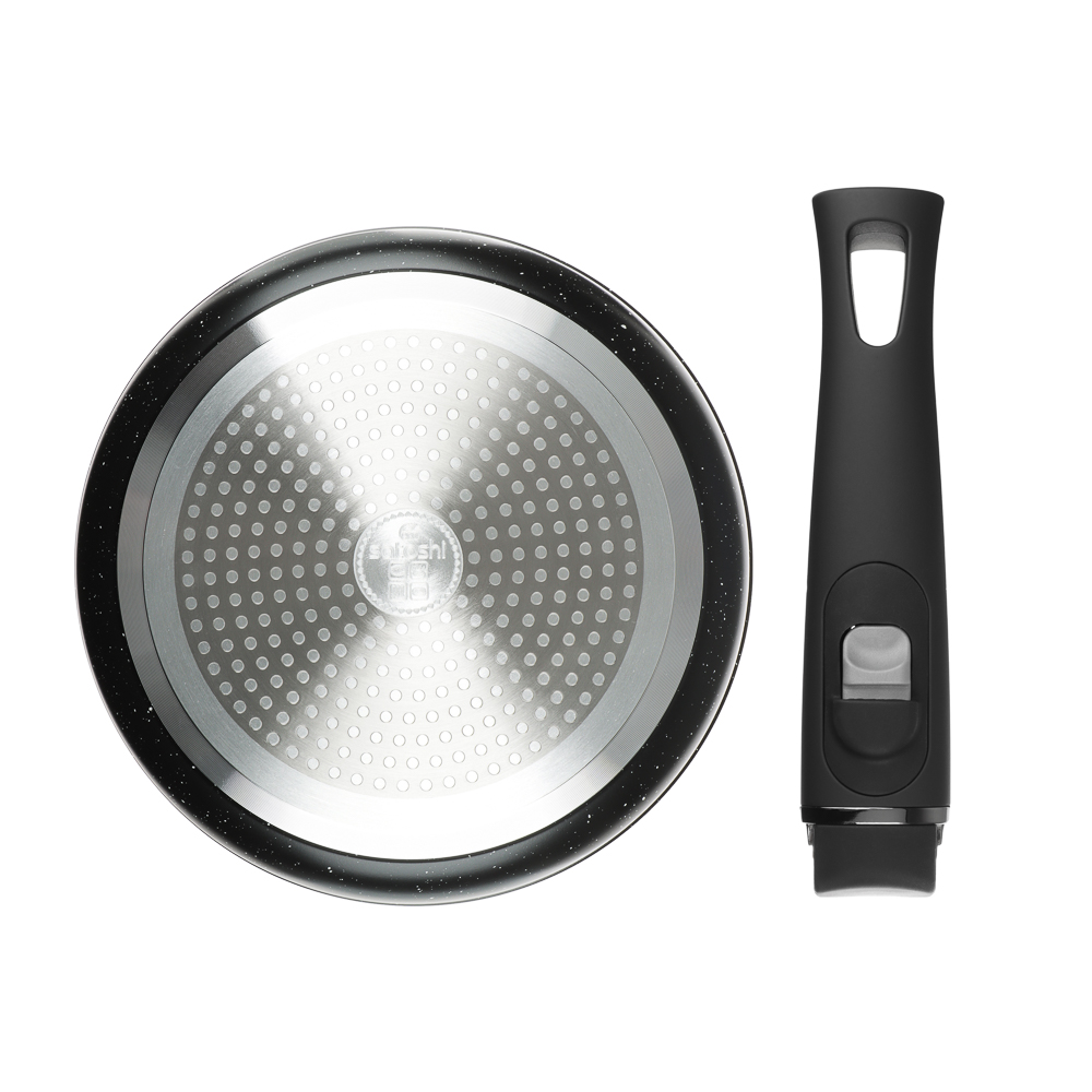 SATOSHI Нера Наб. пос. 7пр, сков.24/26см; ковш1,7л; кастр. 2,8л; +крышки, съем. руч. а/п мрамор, инд - #4