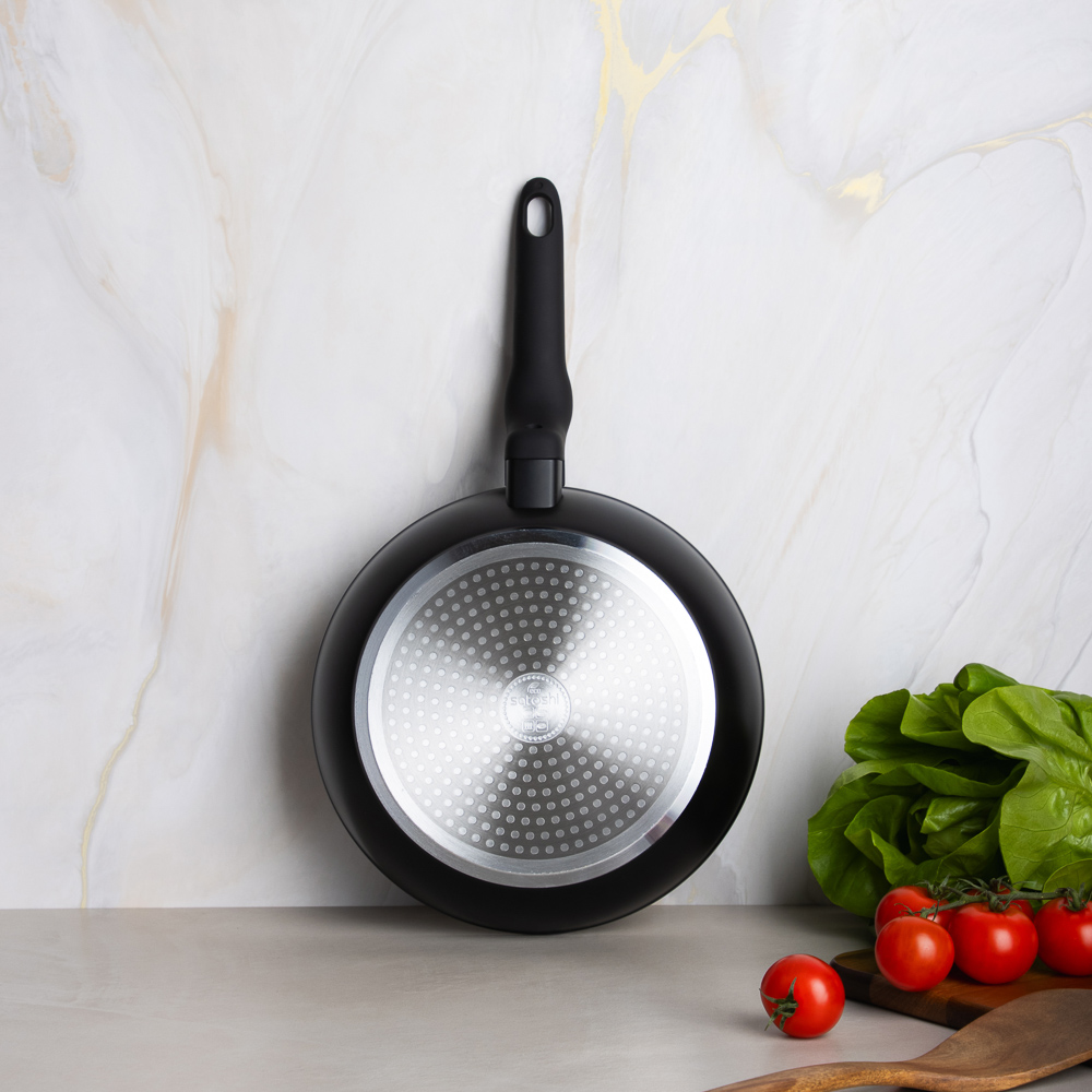 SATOSHI Стоун Сковорода литая с крышкой d24см, антипригарное покрытие мрамор, индукция - #15