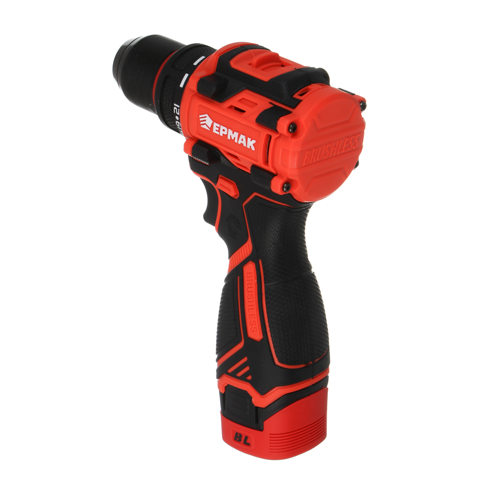 ЕРМАК Дрель-Шуруповерт бесщеточный в кейсе, 2 АКБ, 20в/2А, короткий корпус - #4