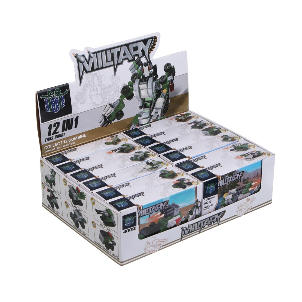 ИГРОЛЕНД Конструктор "Военная техника" 12 в 1, 13х3х7,5 см, ABS, 12 видов - #4