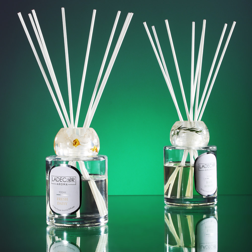 LADECOR Аромадиффузор 100 мл, с декором, 6,8x6,8x24,2см, 2 вида - #1