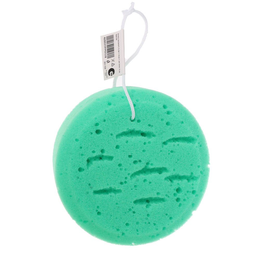 ЮL Мочалка-губка поролоновая крупнопористая с подвесом, полиуретан, 13,5х5см, 3 цвета - #9