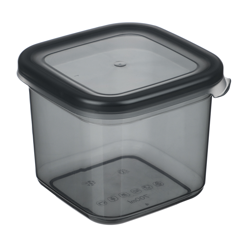 Ёмкость для сыпучих продуктов 0,7л 110х105х95мм, пластик, графит - #1