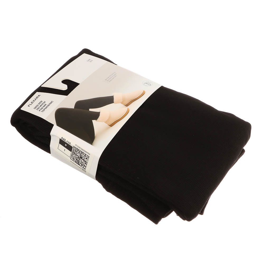 GALANTE Flexara Легинсы утепленные в рубчик 2800D, 90% полиэстер, 10% спандекс, S/M, черный - #5