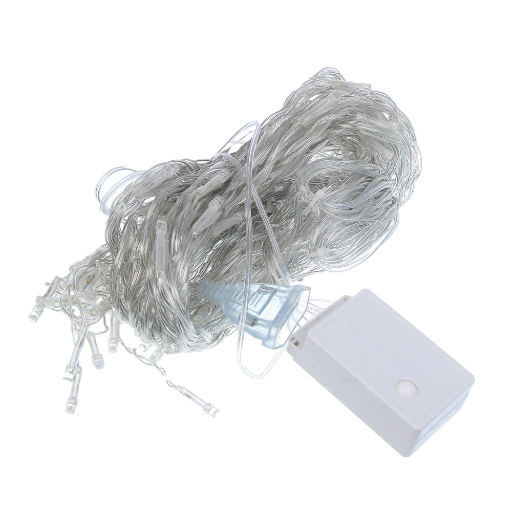 СНОУ БУМ Гирлянда эл. бахрома 2,5х0,6м, 128LED*белый, эффект водопада, 8 реж, пп, коннектор, 220В - #2