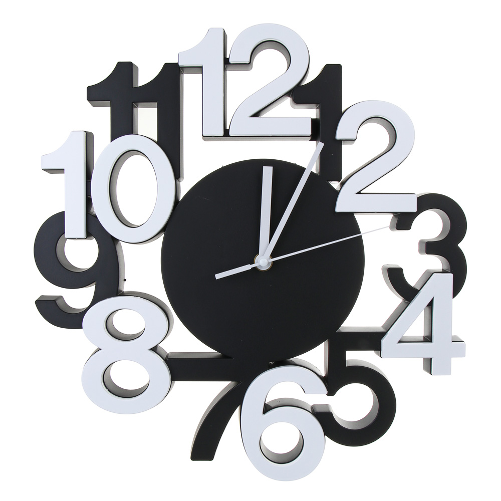 LADECOR CHRONO Часы настенные, круглые, 32,8x32,8x4,2 см, пластик, цвет черный - #1