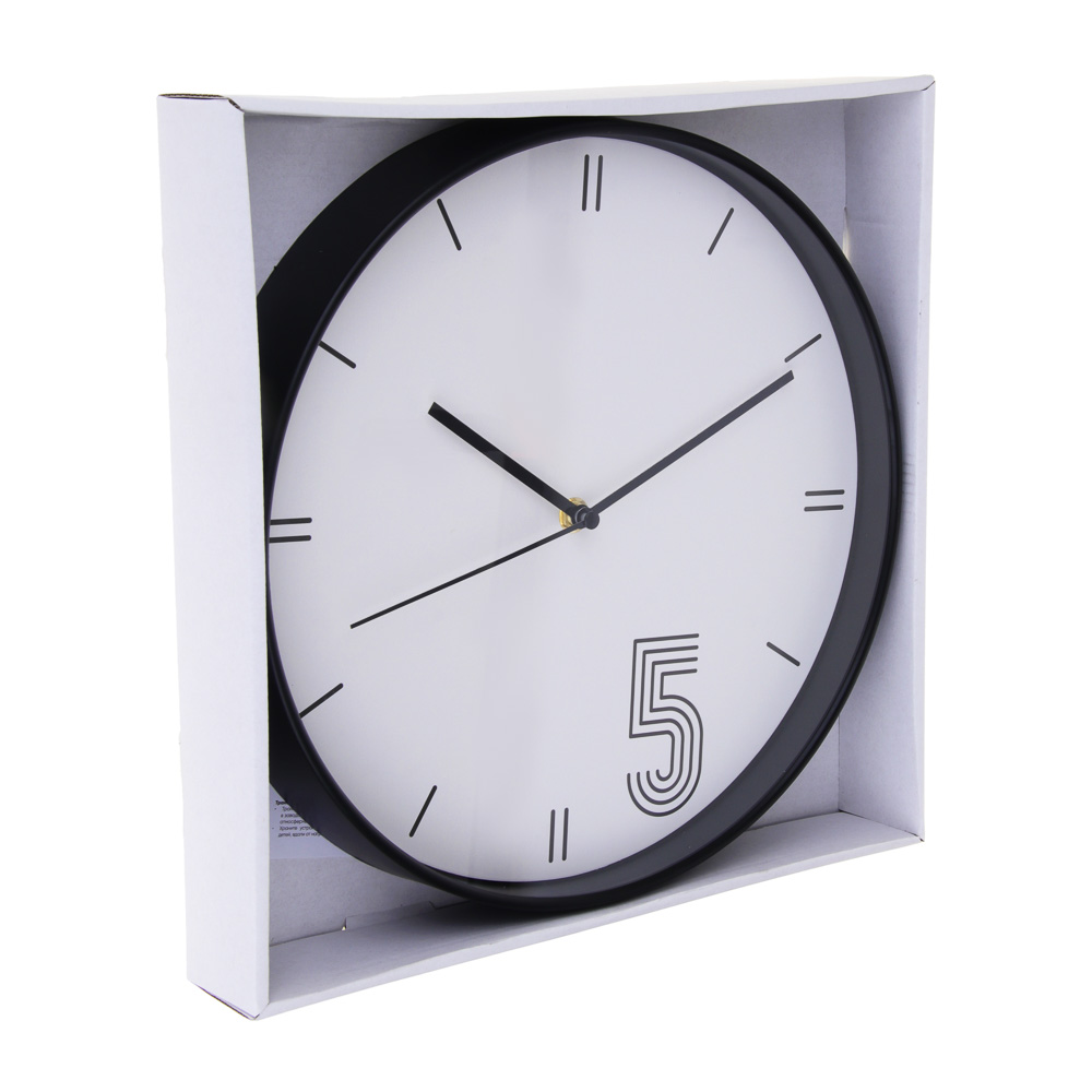 LADECOR CHRONO Часы настенные круглые, пластик, d30 см, тикающий ход, 1xАА, арт08-29 - #4