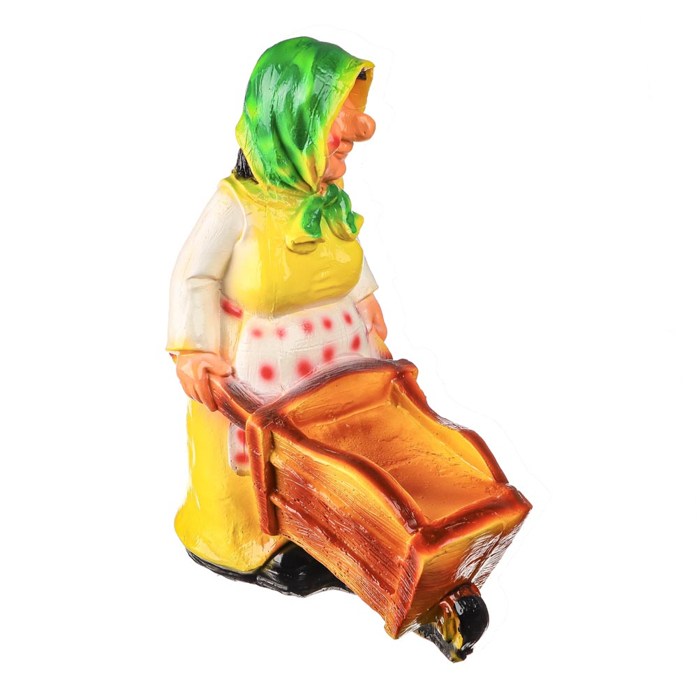 Фигура садовая "Бабушка с тачкой", гипс, 30x23 см - #3