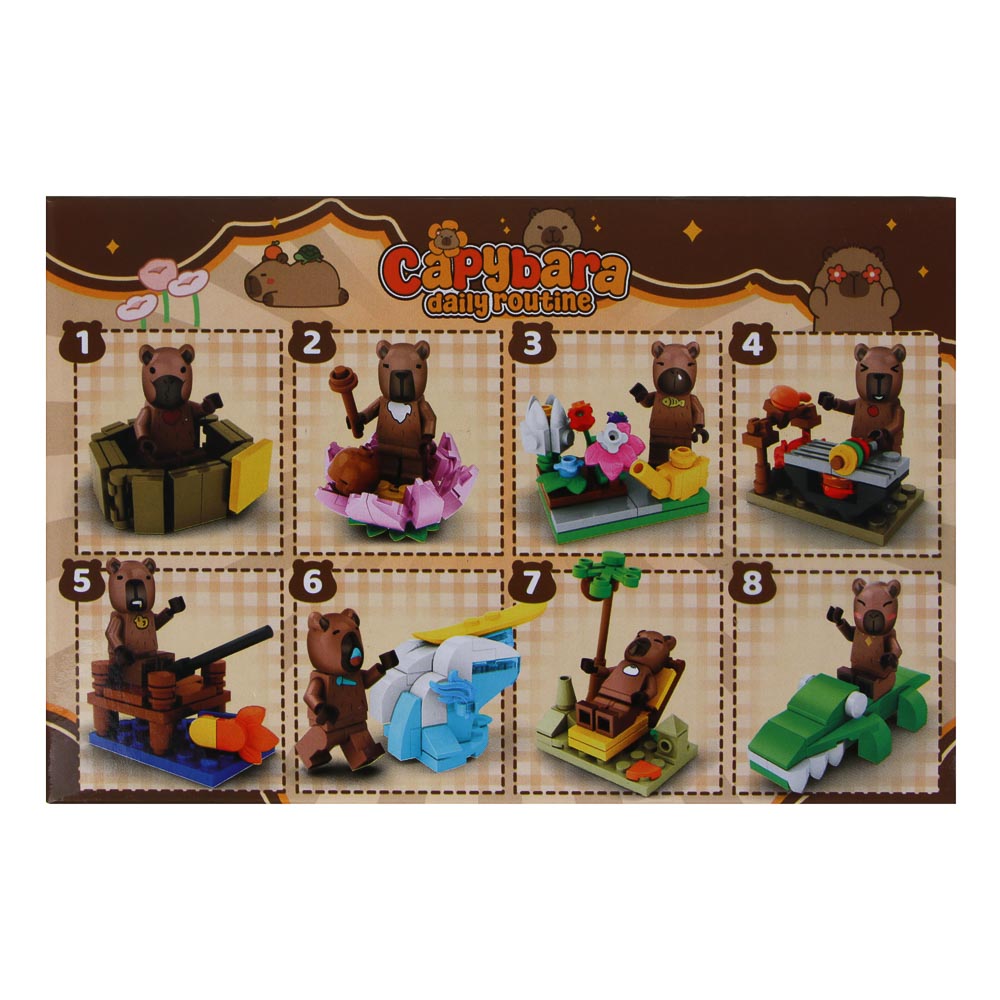 ИГРОЛЕНД Конструктор "Мир Капибарчиков", 14,5х4х9,5 см, ABS, 6 видов - #3