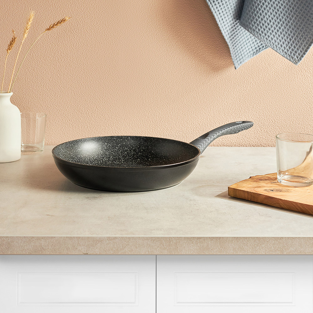 SATOSHI Карбон Сковорода литая d28см, антипригарное покрытие Мрамор, индукция - #10