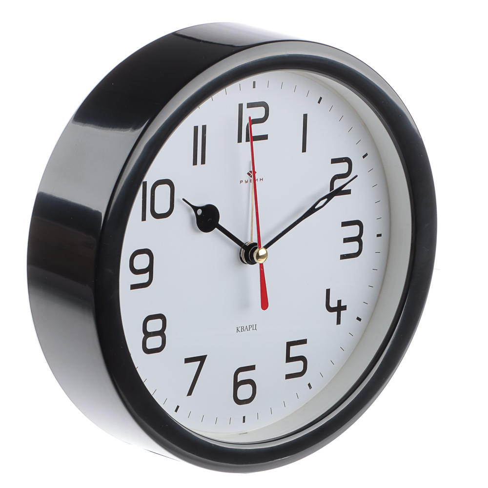 Будильник кварц d=15см, корпус черный "Классика", арт. В4-003 - #2