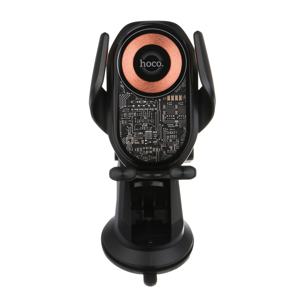 Держатель автомобильный для телефона hoco. модель HW34, беспроводная зарядка, черный - #6