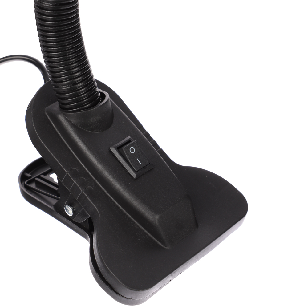 BY Светильник на прищепке, E27, 40 Вт, 230 В, гнущаяся ножка 10 см, шнур 75 см, белый - #3