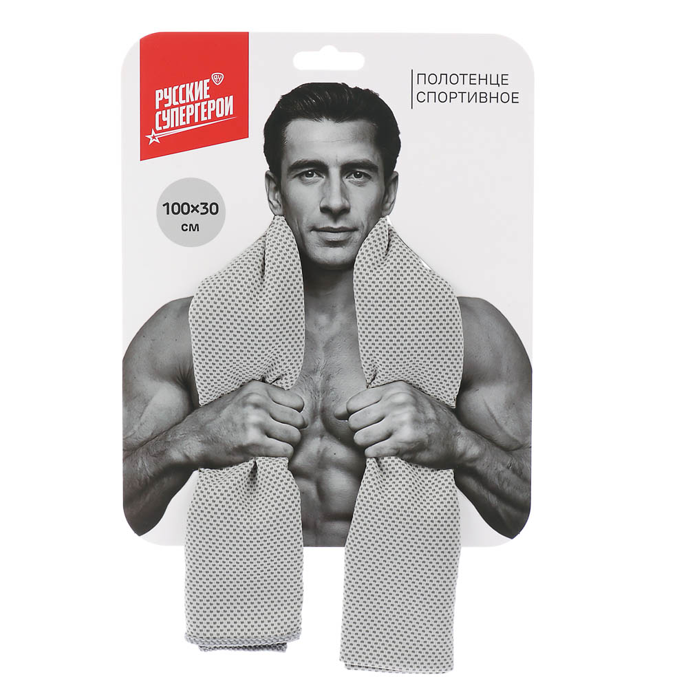 Полотенце спортивное тм BY Русские Супергерои 100х30 см, полиэстер - #15
