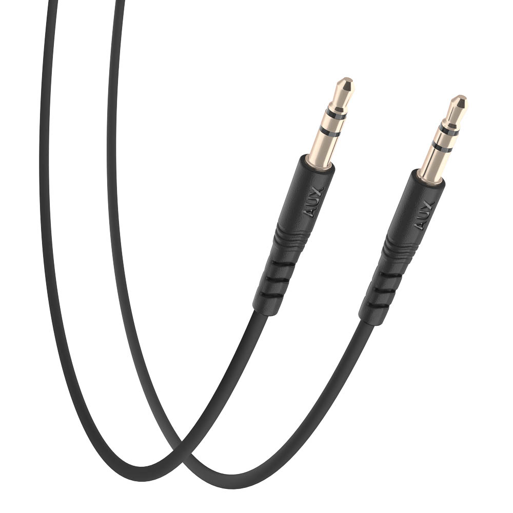 Аудиокабель AUX-AUX 3.5мм mini jack BY Base, 1.2м, позолоченный, PVC, черный - #5