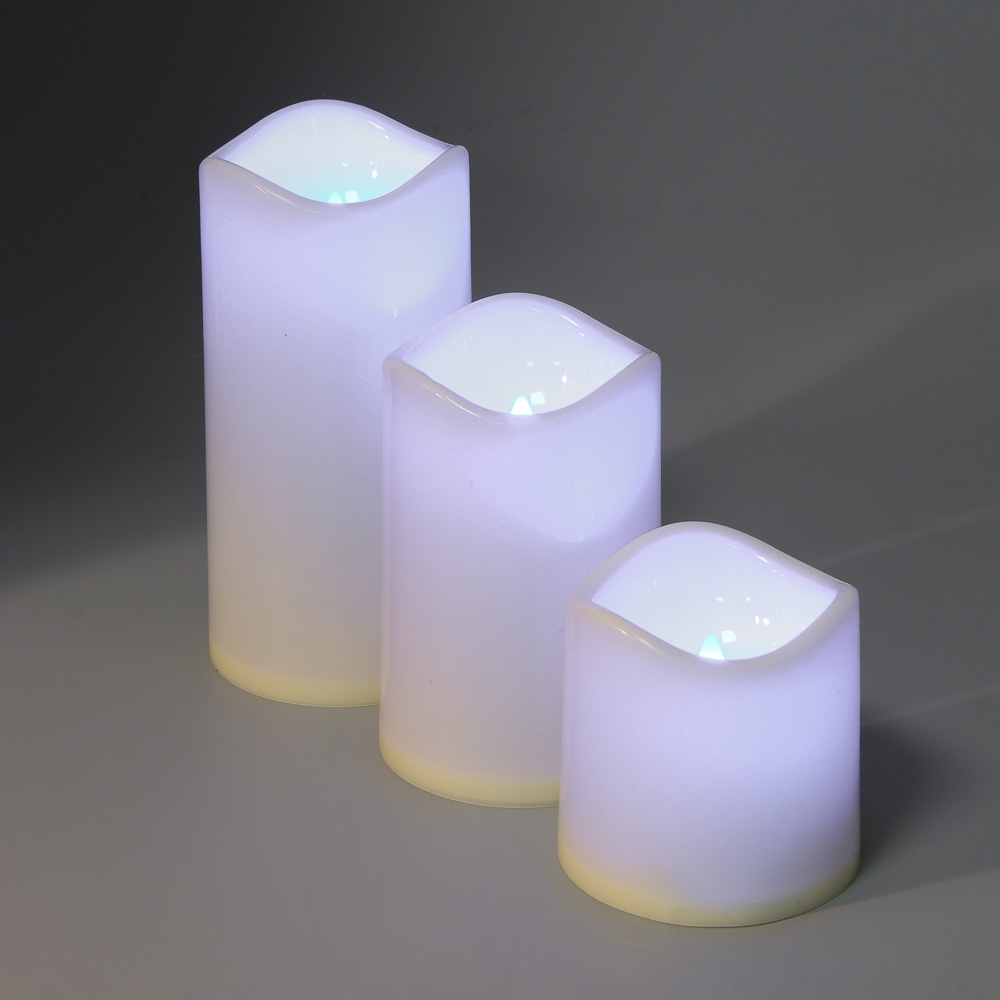 СНОУ БУМ Набор 3шт, светильник декор.LED в виде свечи,7,5х7,5/11,5/15см,PP,3хAАА,13 режимов,пульт ДУ - #11