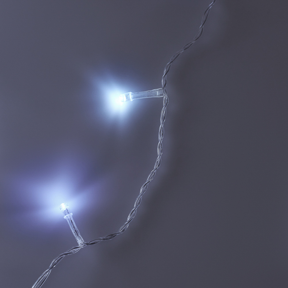 СНОУ БУМ Гирлянда эл. занавес 2x1,5м, 272LED*белый, мерцание., ПВХ прозрач., коннектор, 220В - #9