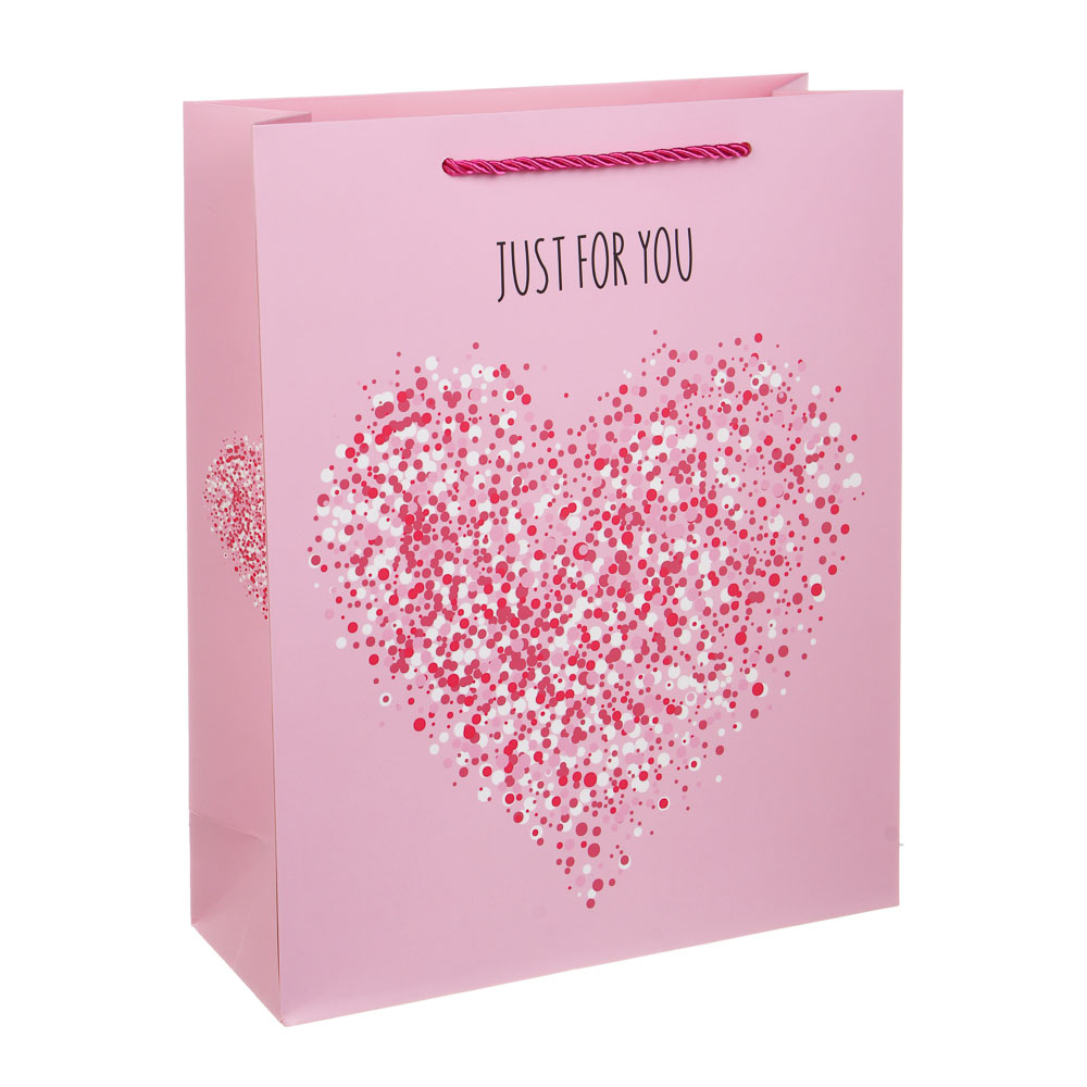 Пакет подарочный бумажный тм LADECOR L 26x32x10 см, "Сердце" арт 1, 4 дизайна - #2