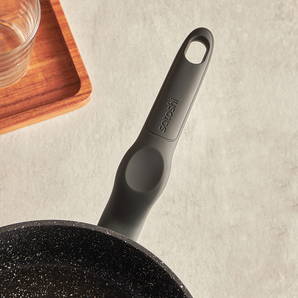 SATOSHI Стоун Сковорода литая глубокая d24см, антипригарное покрытие Мрамор, индукция - #13