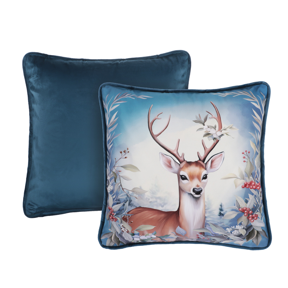 PROVANCE Нордик Чехол для подушки велюр, 40х40см, 100% полиэстер, олень - #3