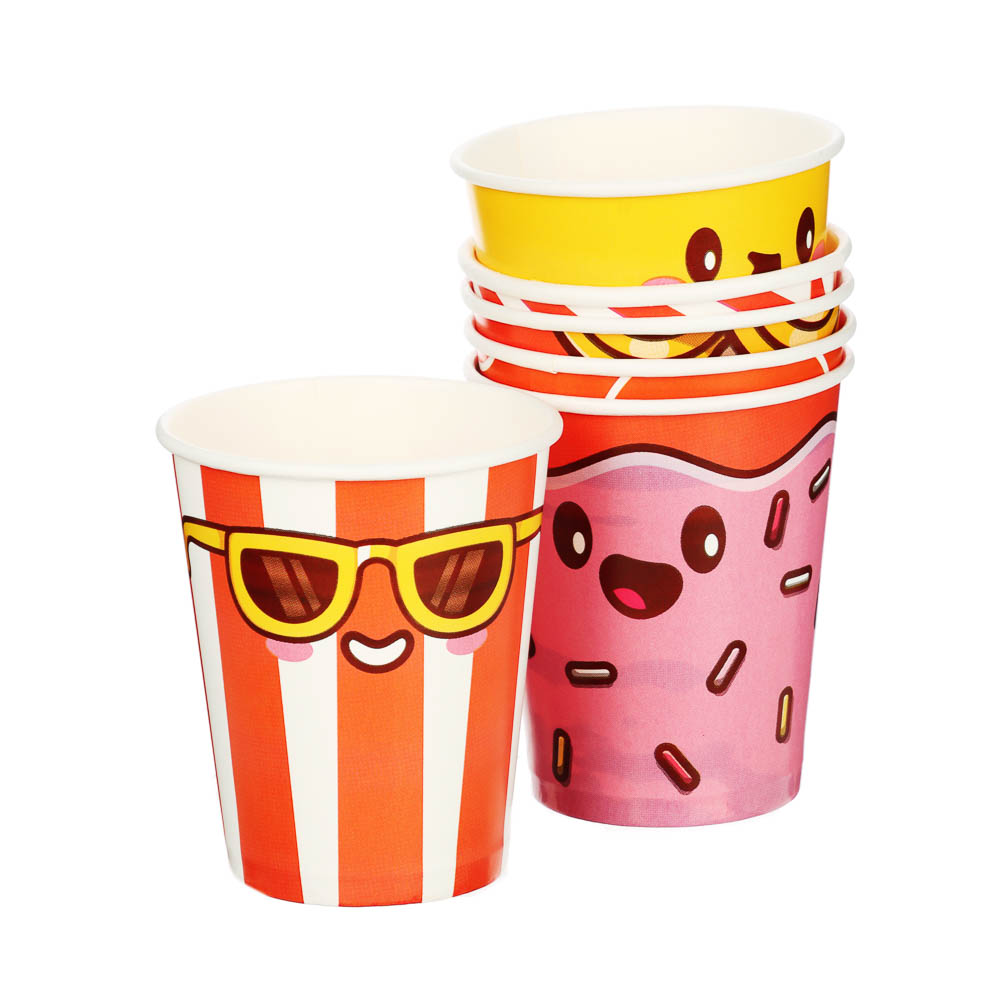 Набор бумажных стаканов Ожившая еда, 6 шт*250 мл - #1