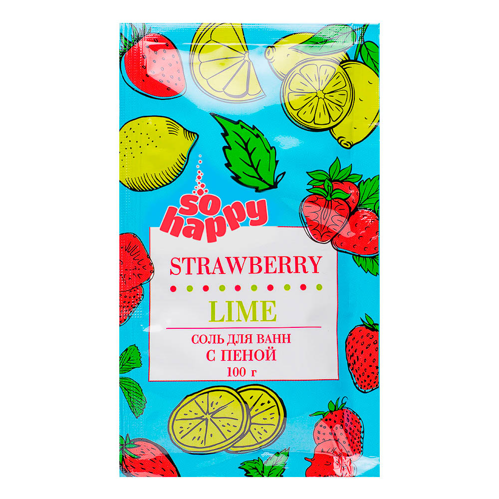 Соль для ванн с пеной SOHappy Клубника лайм+шоколад мята/клубника лайм+апельсин маракуйя,100г - #3