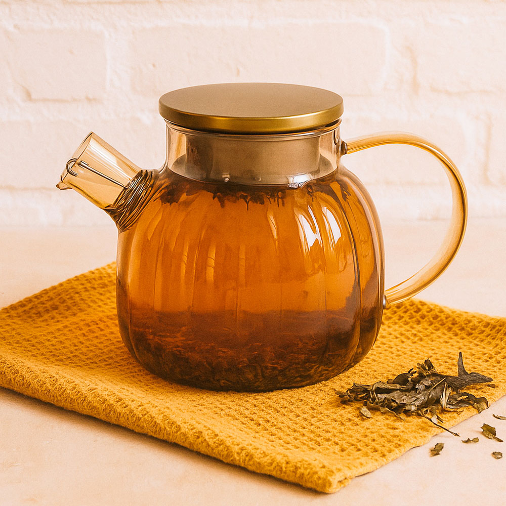 SATOSHI Кантри Чайник заварочный 1000мл, стекло, нерж.сталь - #9