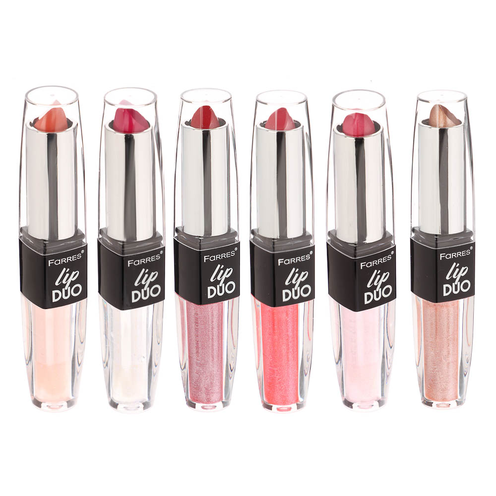 Блеск увлажняющий + помада для губ 2 в 1, тм Farres 4 г - #1