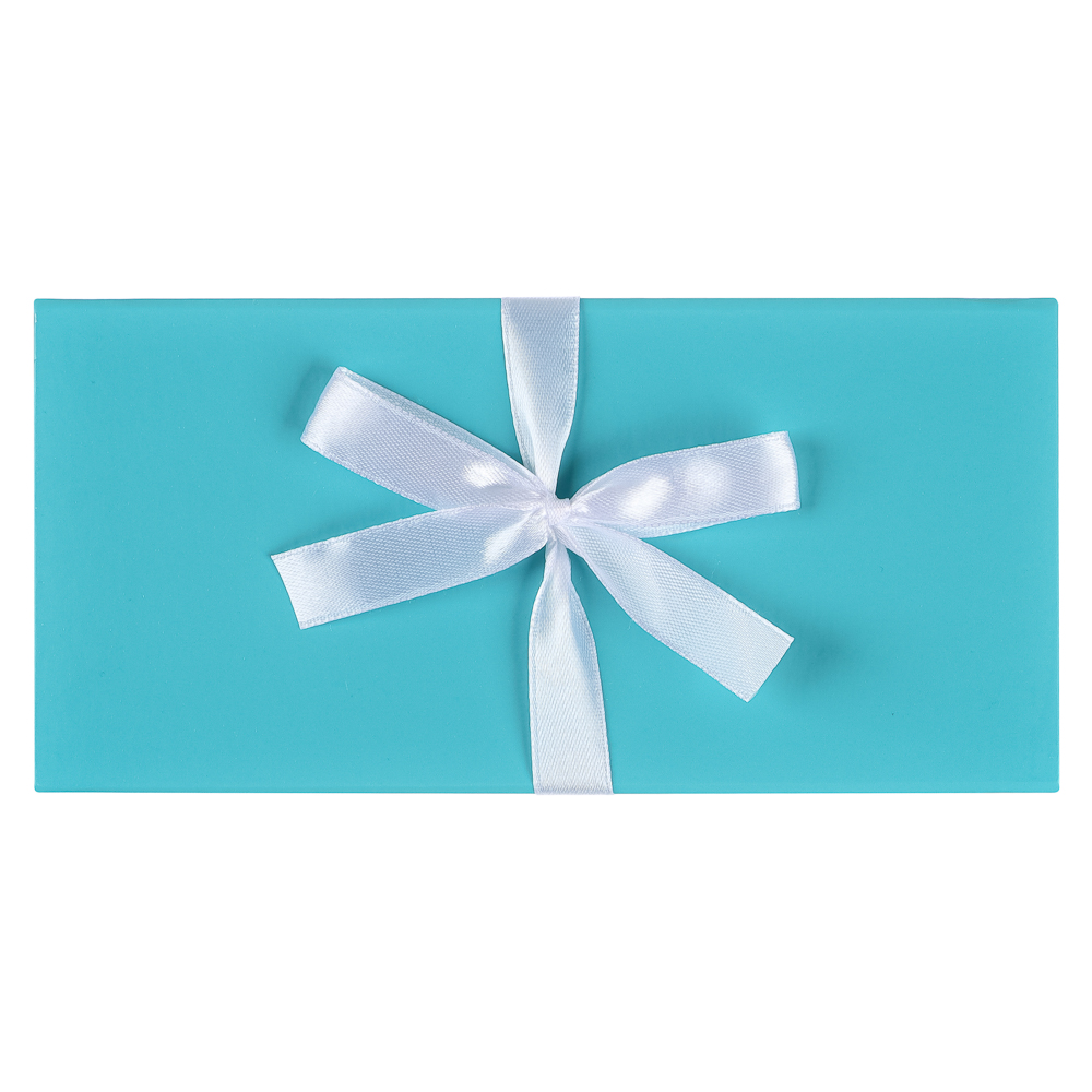 Конверт подарочный мелованная бумага, с бантом, 172х83, бирюзовый - #1