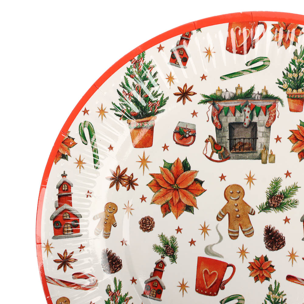 Набор бумажных тарелок Новогоднее настроение, 6 шт d=230 мм - #3