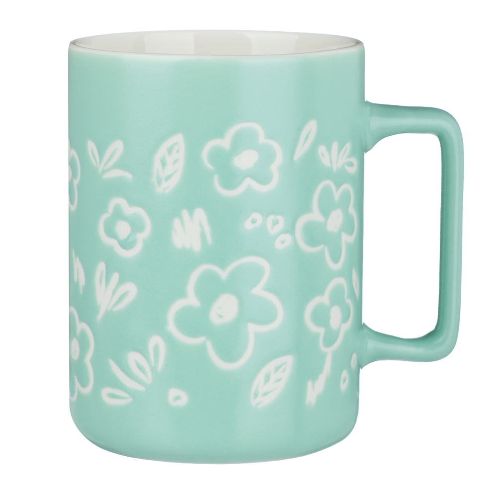 Кружка Узоры тм MILLIMI, 400мл, 4 цвета, фарфор - #2