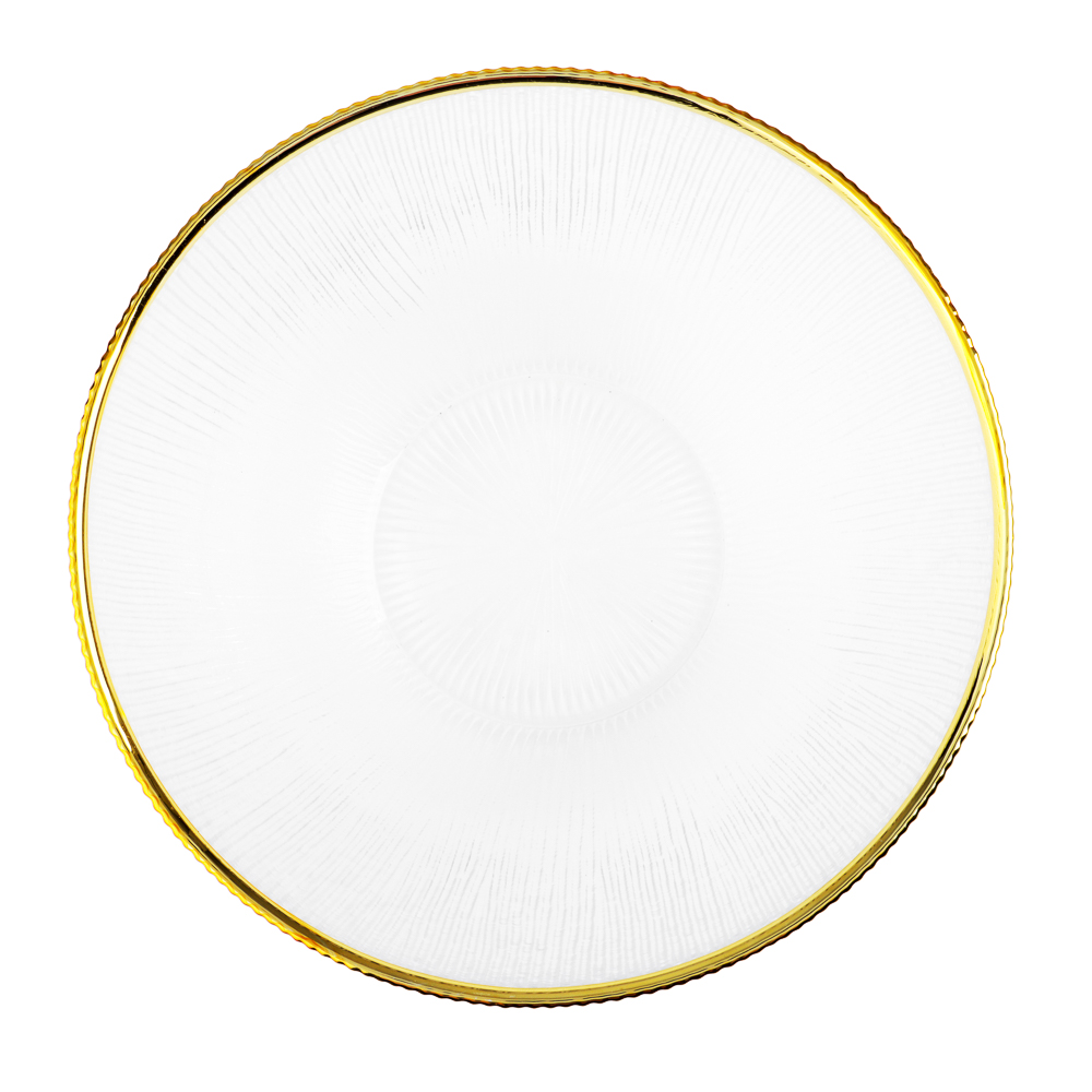 MILLIMI Салатник 20см, 1100мл, стекло, золотая отводка - #4