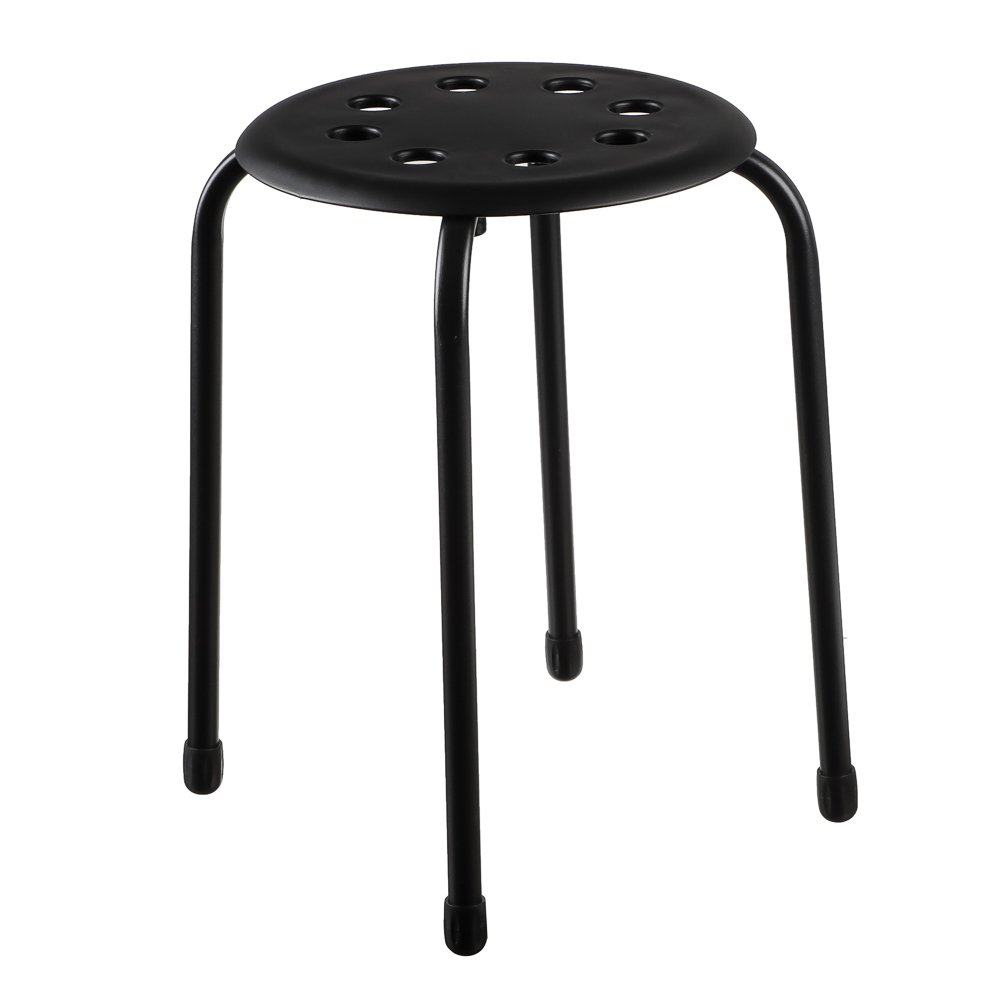 Табурет с пластмассовым сиденьем тм НИКА ТП01 D 320мм, высота 46см, чёрный - #1