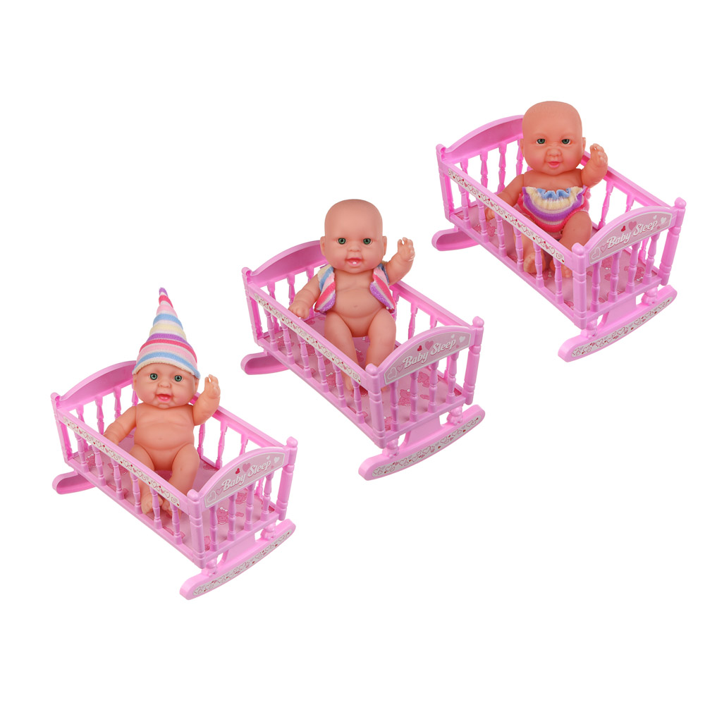 Пупс в кроватке 16 см, PVC, ABS, PP, тм ИГРОЛЕНД - #2