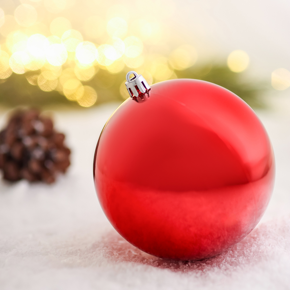 СНОУ БУМ Шар 10см пластик, красный - #5